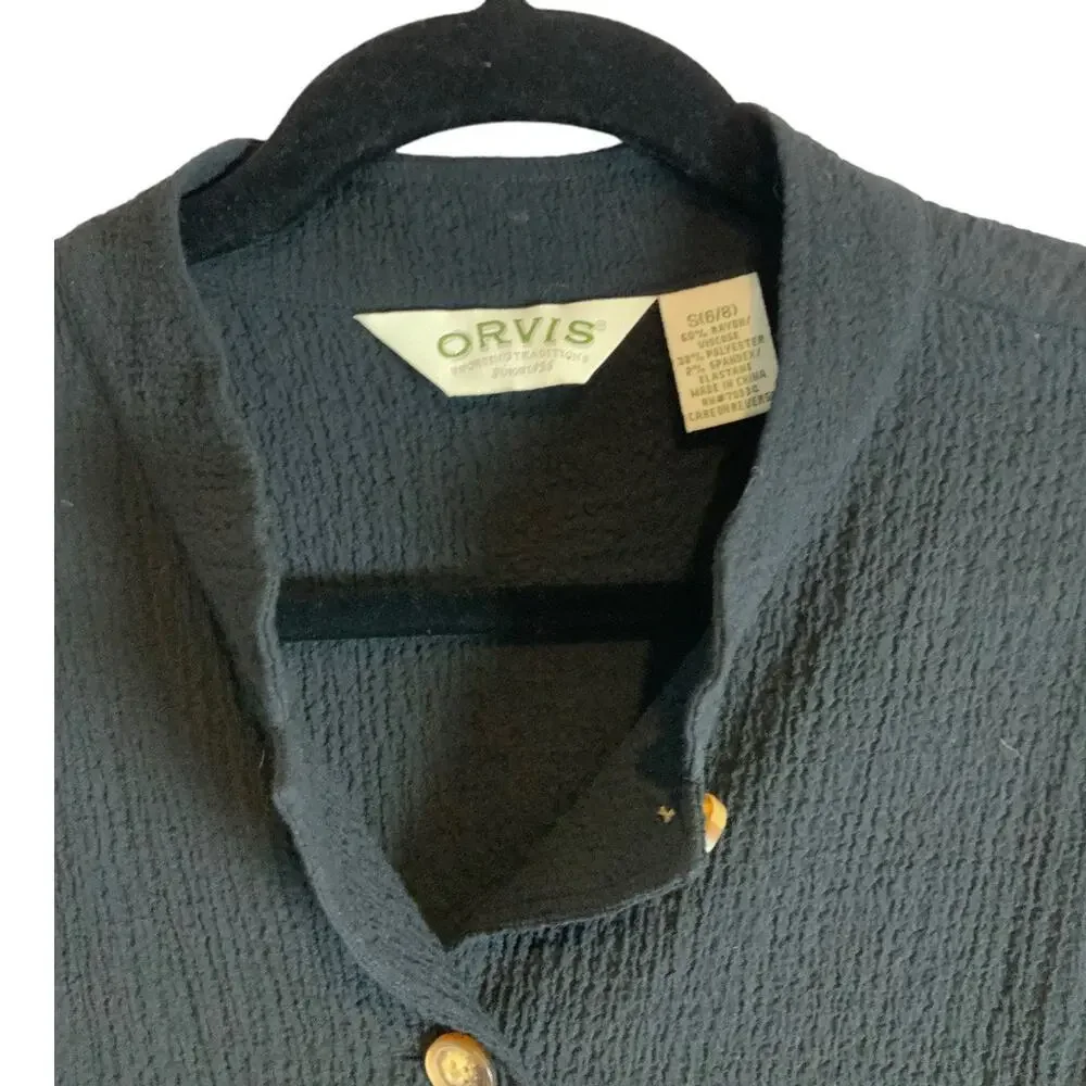 Orvis Black Crepe 2 Piece Long Sleeve Jacket and Pants Travel set Size Small - Picture 7 of 11